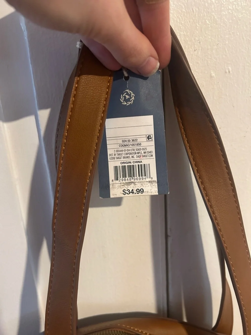 Universal Thread Brown Round Leather Tote Bag - Picture 5 of 6